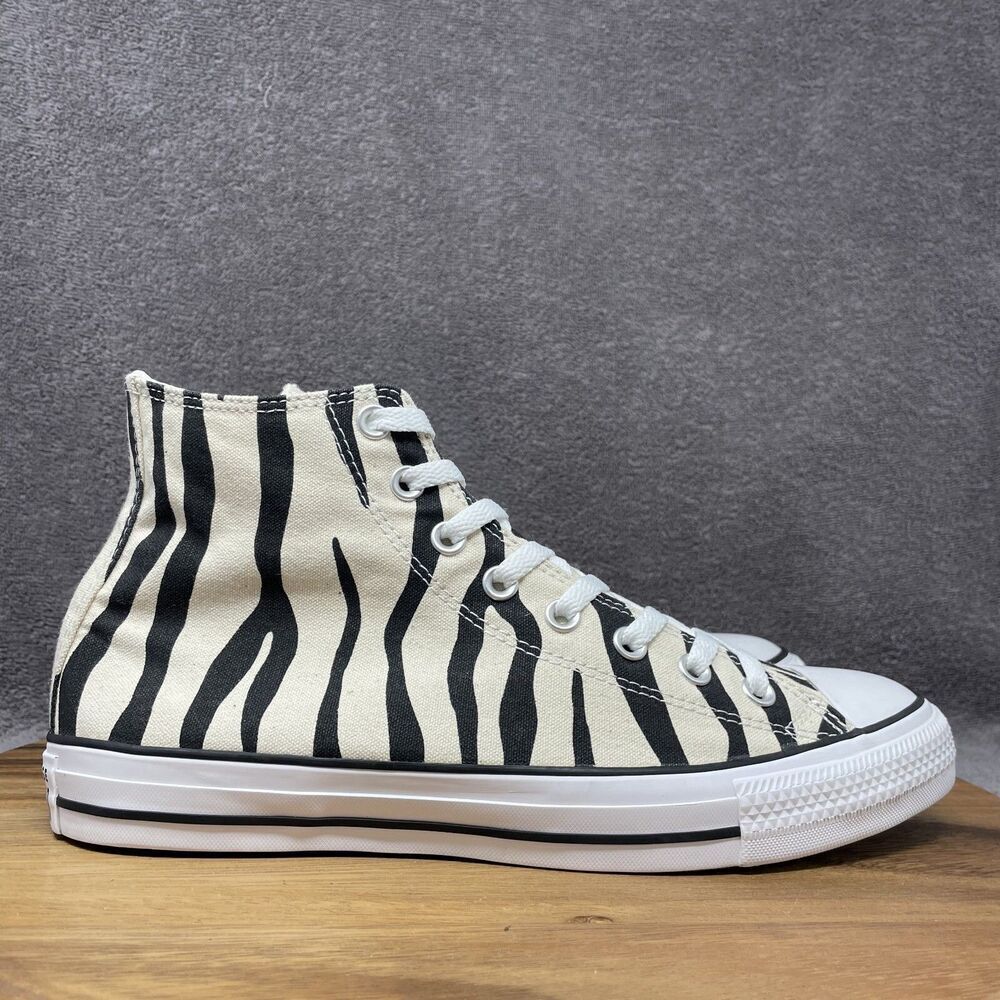 NEW Converse Chuck Taylor Hi Top Shoes Sneakers Black White Zebra Men's Size 9